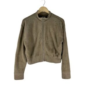 Gymshark x Whitney Simmons Eyelash Knit Jacket Tan Women's Small Full Zip